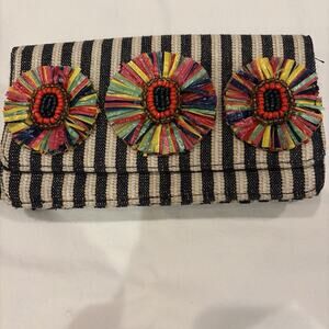 Beaded Straw Clutch